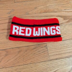Vintage 80s NHL Detroit Red Wings Hockey Knit Headband Winter